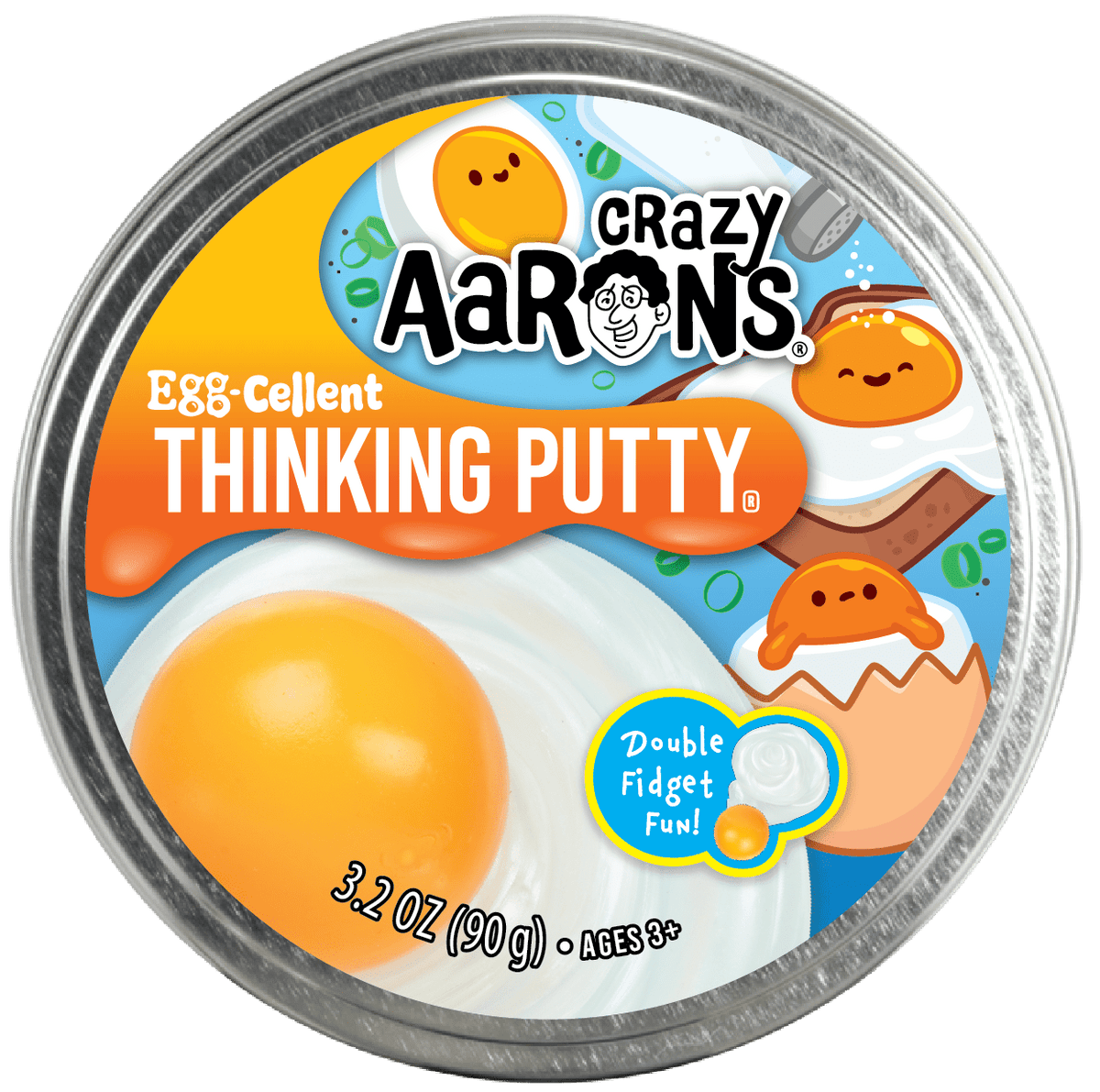 Crazy Aaron's: Eggcellent - Full Size 4" Thinking Putty Tin - The Feisty Goblin Gamehouse -