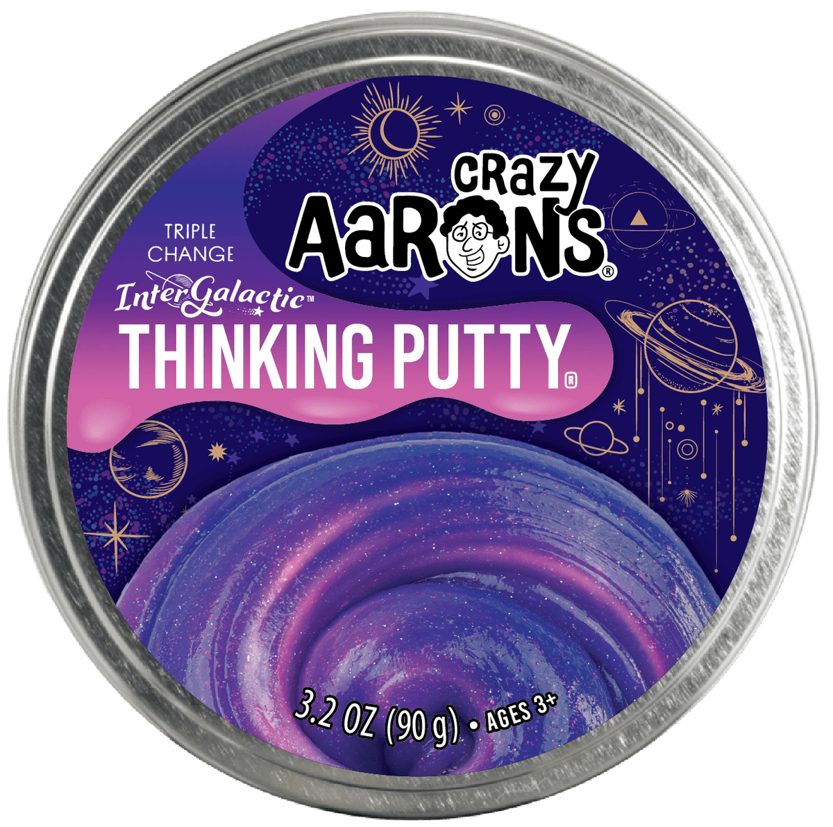 Crazy Aaron's: Intergalactic - Full Size 4" Thinking Putty Tin - The Feisty Goblin Gamehouse -