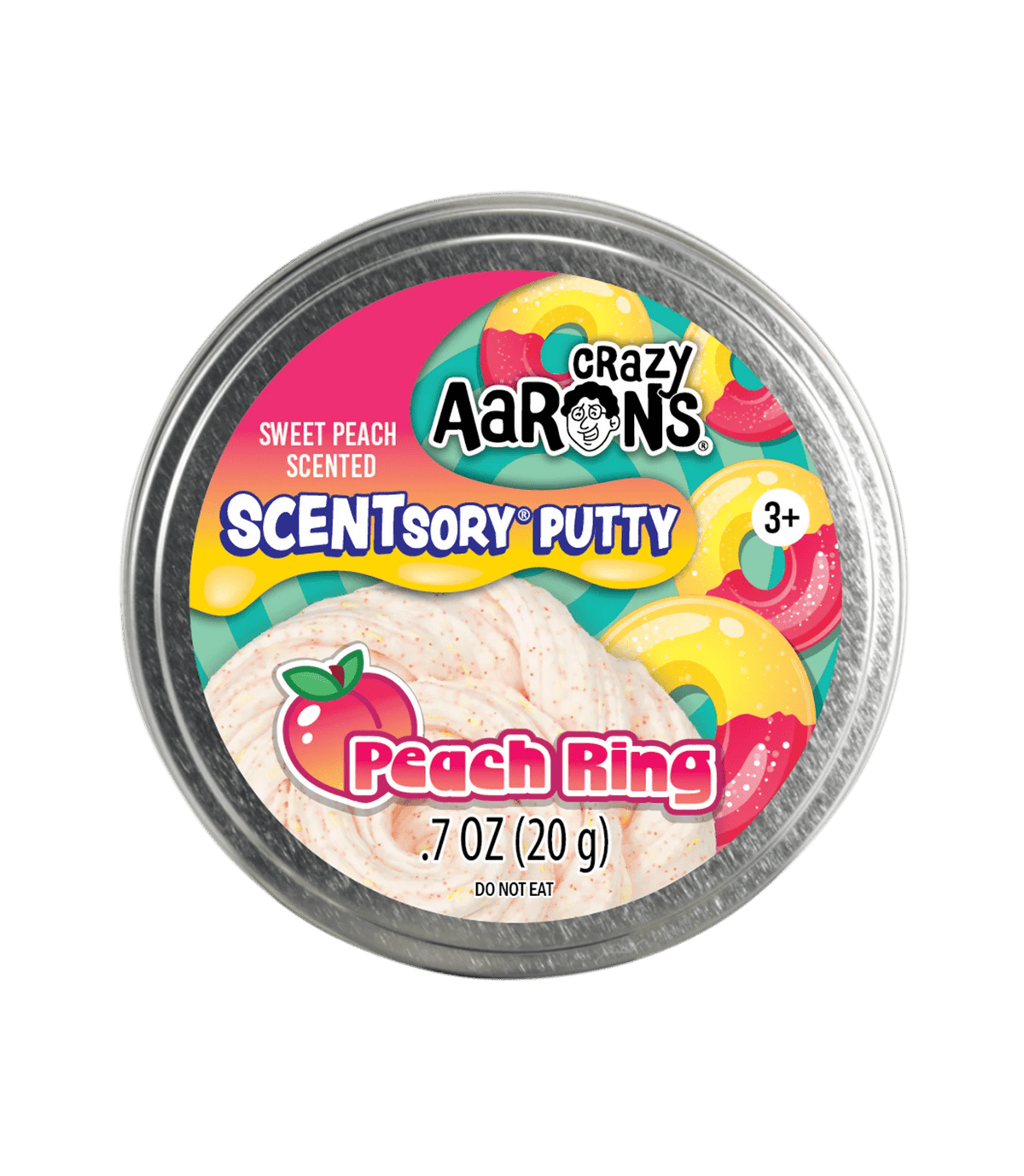 Crazy Aaron's: Peach Ring - 2.75" SCENTsory Putty Tin - The Feisty Goblin Gamehouse -