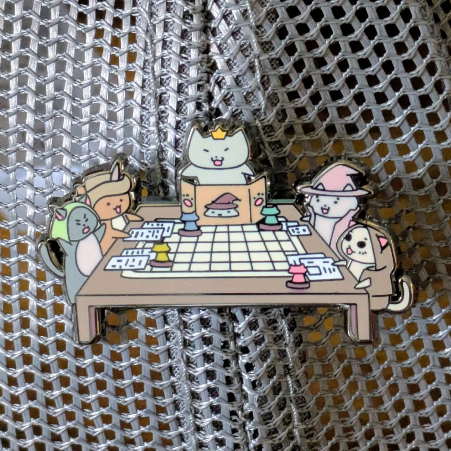 Cats Playing Tabletop RPG Enamel Pin - 1.5"
