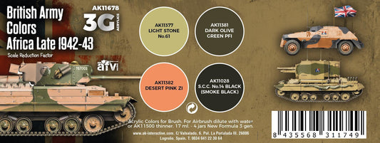AK Interactive - 3G Special Set: British Army Colors Africa Late 1942-43 (4ct)