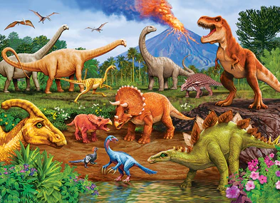 Cobble Hill - Triceratops & Friends Tray Puzzle (35 Piece)