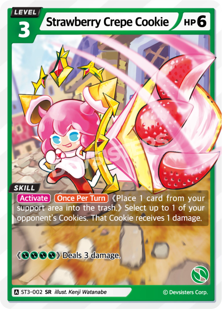 CookieRun TCG - Strawberry Crepe Cookie [ST3-002 SR]