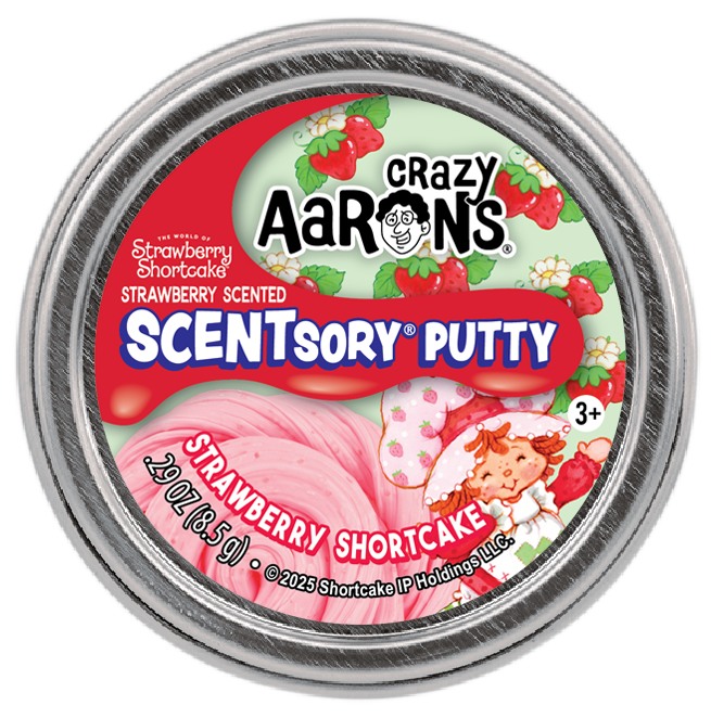 Crazy Aaron's: Strawberry Shortcake 4” Scentsory Thinking Putty Tin
