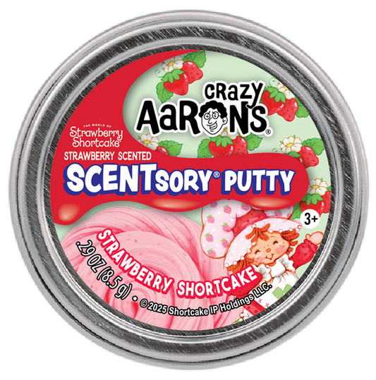 Crazy Aaron's: Strawberry Shortcake 4” Scentsory Thinking Putty Tin