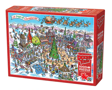 Cobble Hill - DoodleTown: 12 Days of Christmas Puzzle (1000)