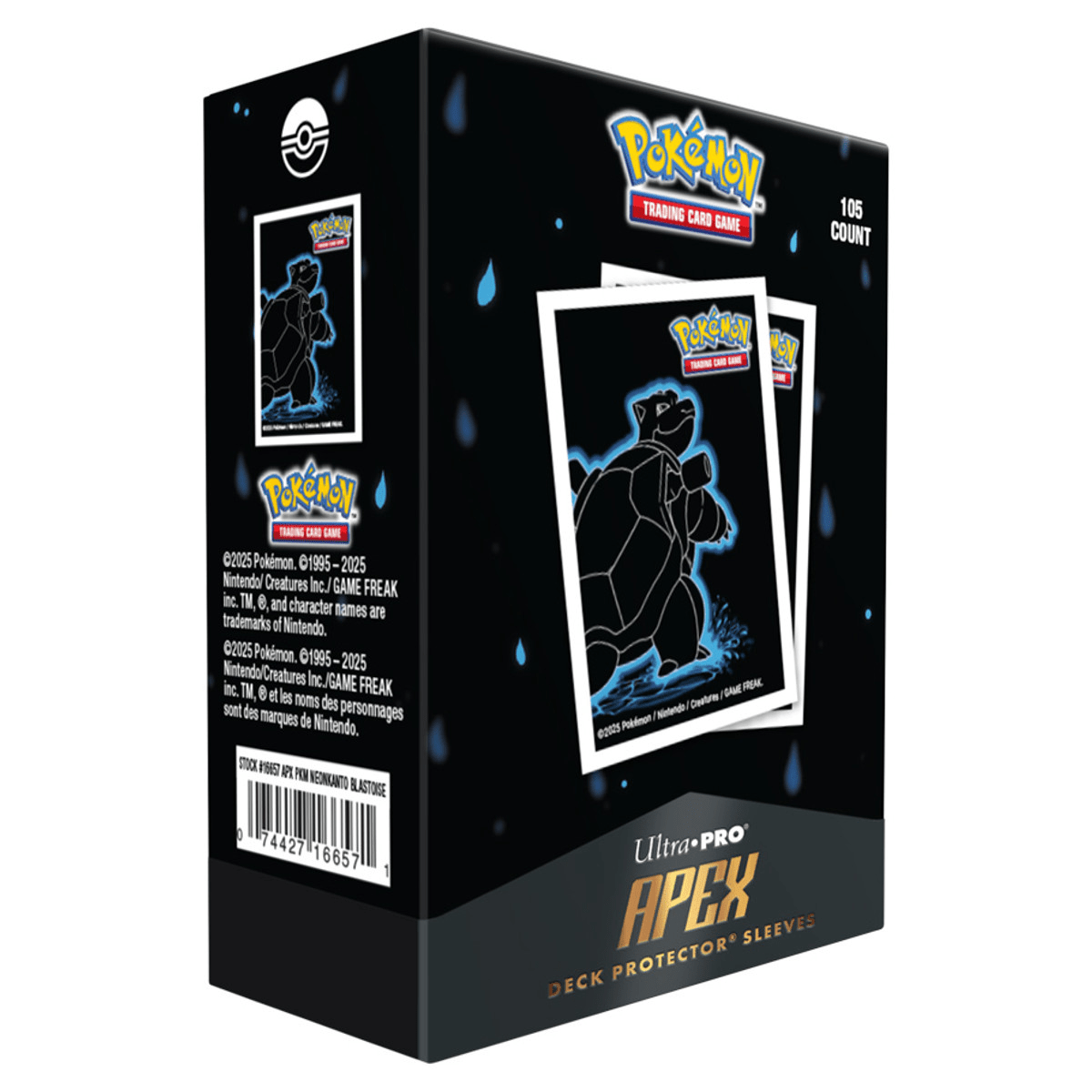 Deck Protector: Apex: Pokémon: Neon Kanto: Blastoise (105 ct.) - The Feisty Goblin Gamehouse -