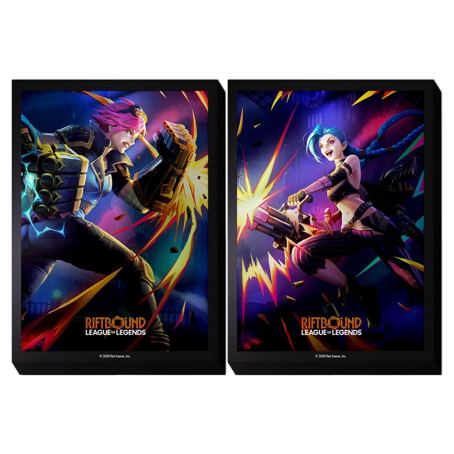 Deck Protector: Riftbound: Vendetta: Vi vs Jinx (100) - The Feisty Goblin Gamehouse -