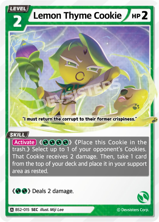 CookieRun TCG - Lemon Thyme Cookie [BS2-015 SEC]