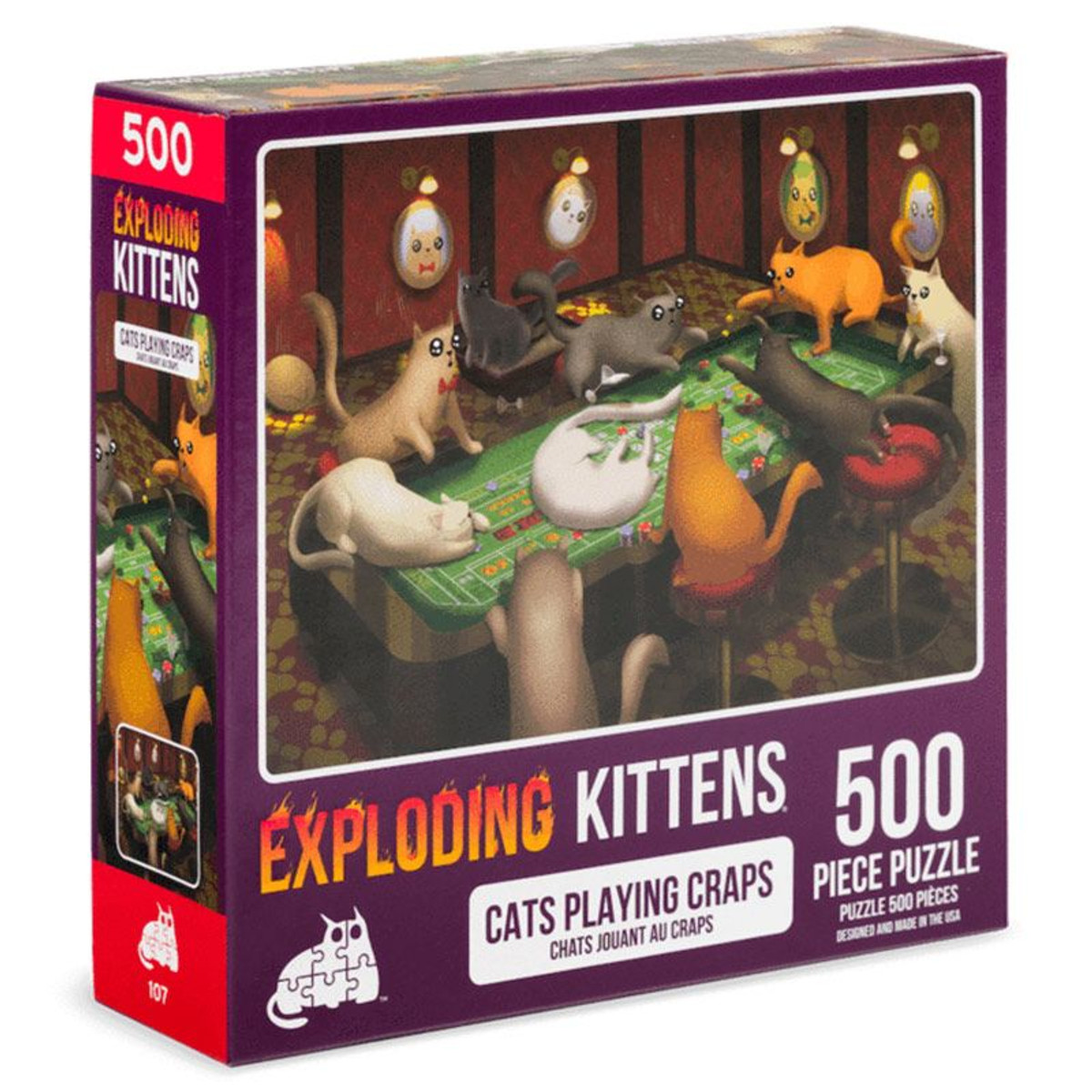 Exploding Kittens - Cats Playing Craps Puzzle (500 Piece)