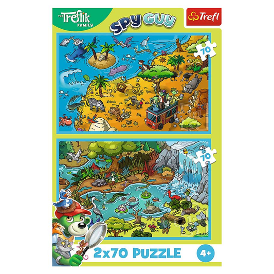 Trefl - Spy Guy: In Animal Land 2X70 Piece Puzzle