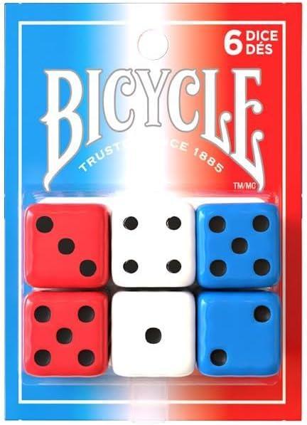 Bicycle Red, White and Blue Dice (6 - D6)