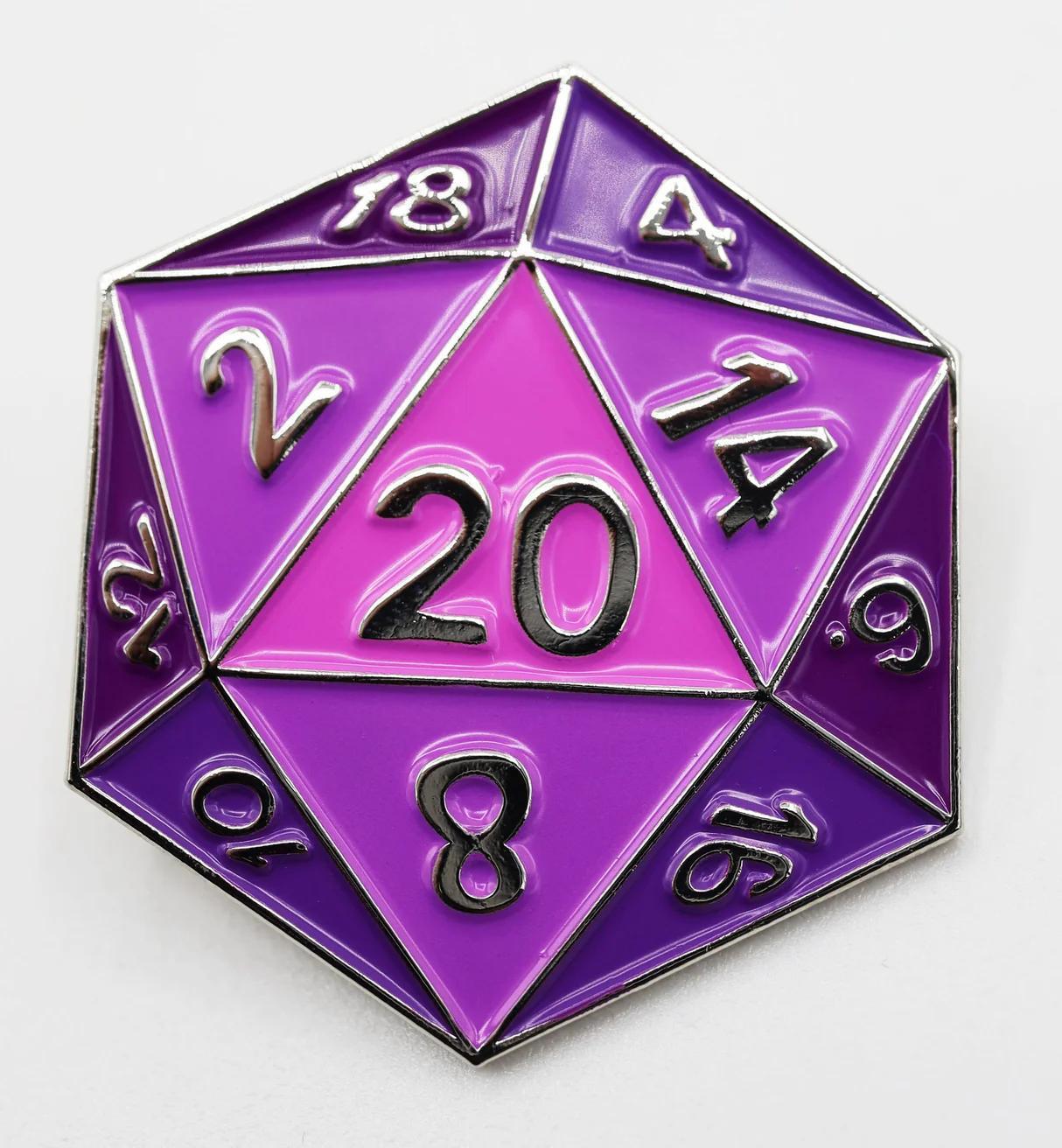 Foam Brain Games - D20 Pin: Purple
