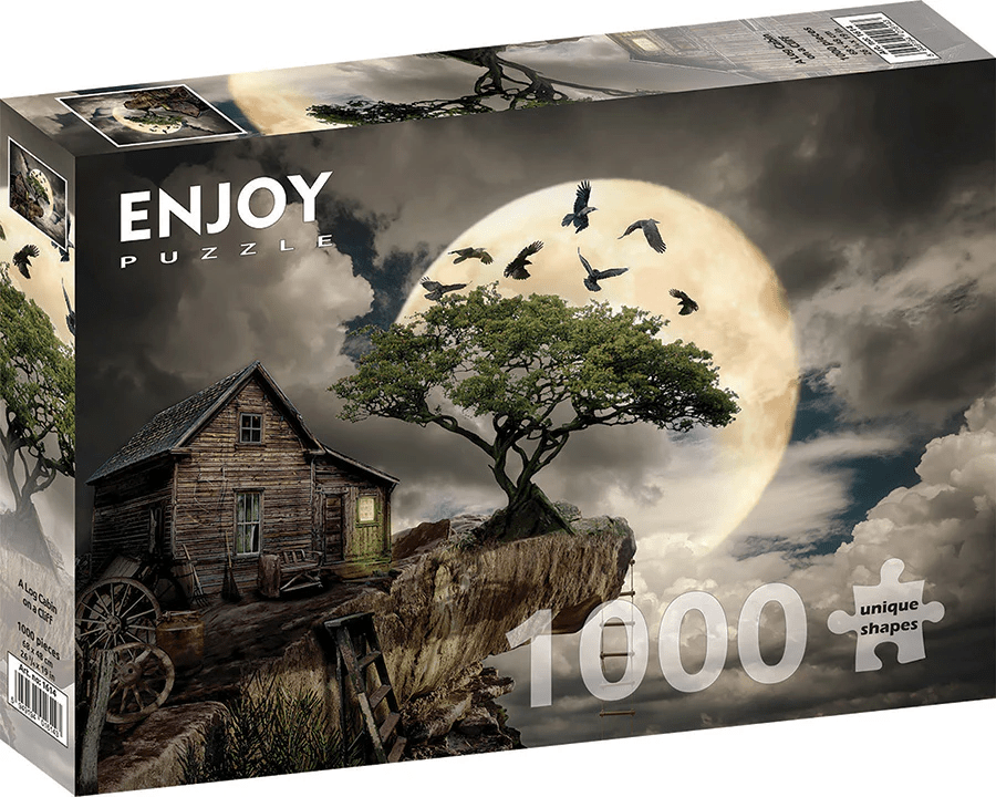Enjoy Puzzle - A Log Cabin on a Cliff | 1000 Piece - The Feisty Goblin Gamehouse -