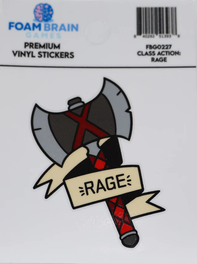 Foam Brain Games - Class Action Sticker: Rage