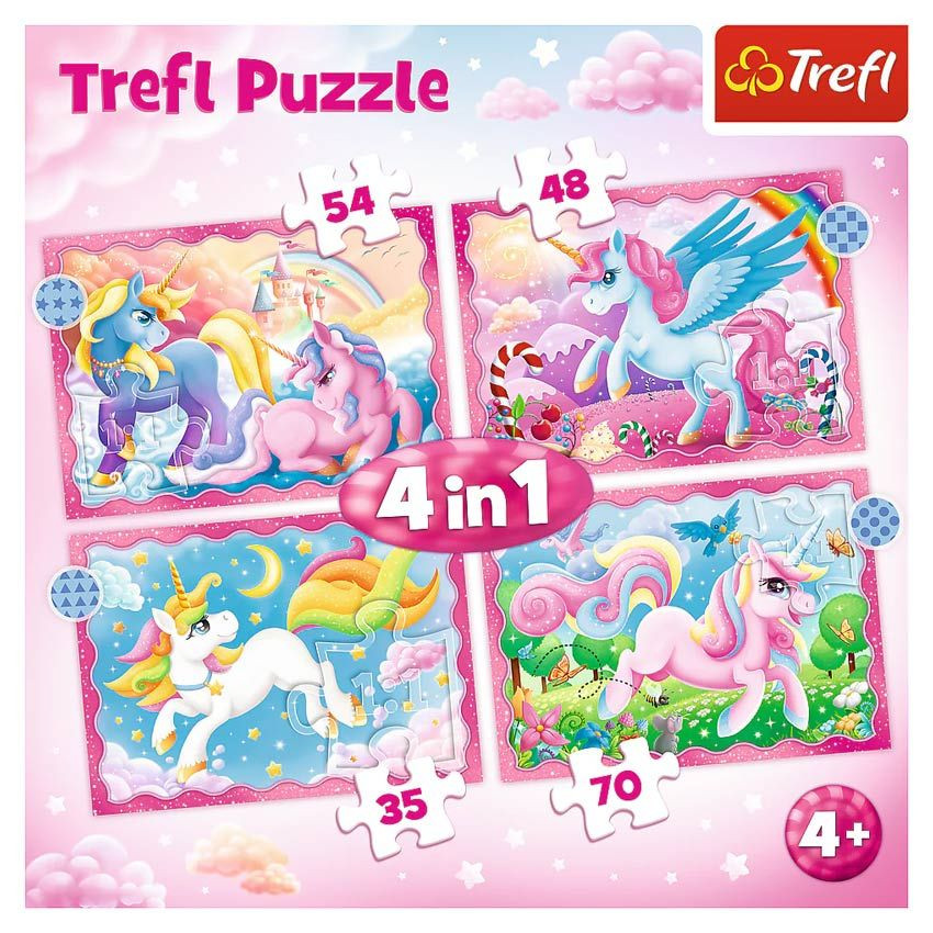 Trefl Preschool - Unicorns and Magic 4 in 1 Puzzle