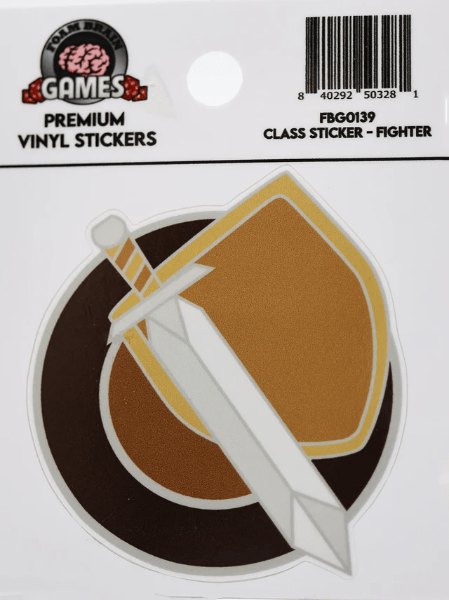 Foam Brain - Class Sticker: Fighter - The Feisty Goblin Gamehouse -