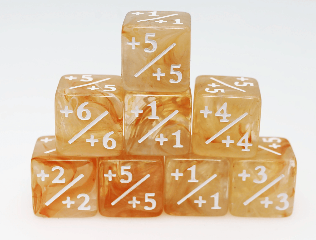 Foam Brain Games - +1/+1 Orange & White Counters for Magic - Set of 8 - The Feisty Goblin Gamehouse -