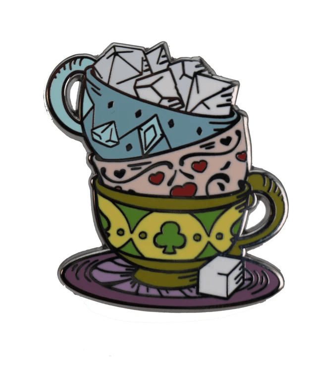 Foam Brain Games - Alice's Adventures in Diceland: Party of Tea - Enamel Pin - The Feisty Goblin Gamehouse -