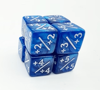 Foam Brain Games - Dice Set: +1/+1 Pearl Blue Counters for Magic (Set of 8) - The Feisty Goblin Gamehouse -