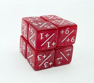 Foam Brain Games - Dice Set: +1/+1 Pearl Red Counters for Magic (Set of 8) - The Feisty Goblin Gamehouse -
