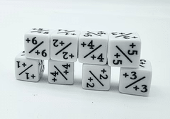 Foam Brain Games - Dice Set: +1/+1 White Counters for Magic (Set of 8) - The Feisty Goblin Gamehouse -
