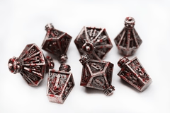 Foam Brain Games - Moonlit Lantern: Blood Splatter - Metal RPG Dice Set - The Feisty Goblin Gamehouse -