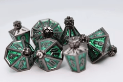 Foam Brain Games - Moonlit Lantern: Midnight Acidfire (Metal RPG Dice Set) - The Feisty Goblin Gamehouse -