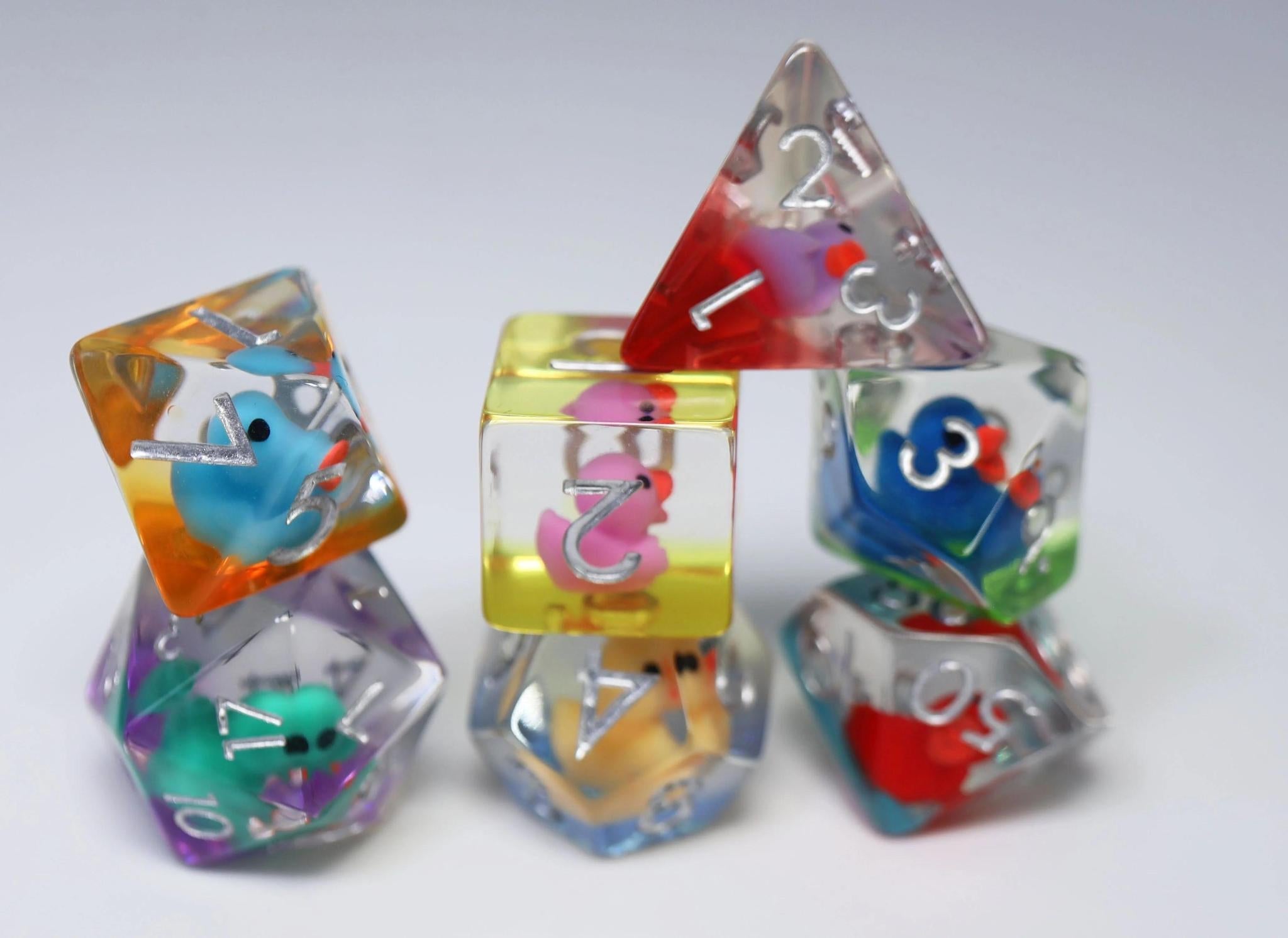 Foam Brain - Rainbow Duckies RPG Dice Set - The Feisty Goblin Gamehouse -