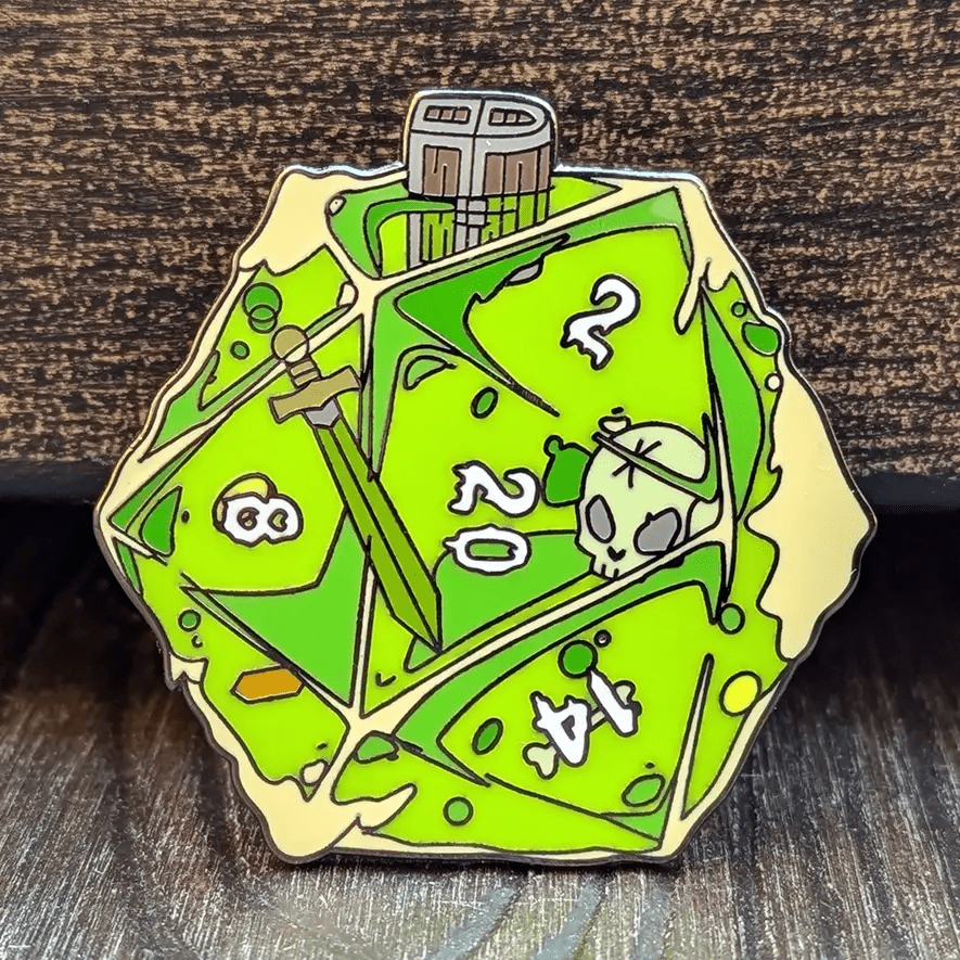 Gelatinous D20 Hard Enamel Pin -1.5" - The Feisty Goblin Gamehouse -