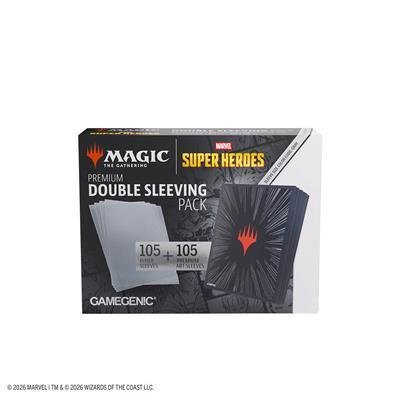 Magic: The Gathering | Marvel Super Heroes Premium Double Sleeving Pack 100 - Comic Burst Black - The Feisty Goblin Gamehouse -