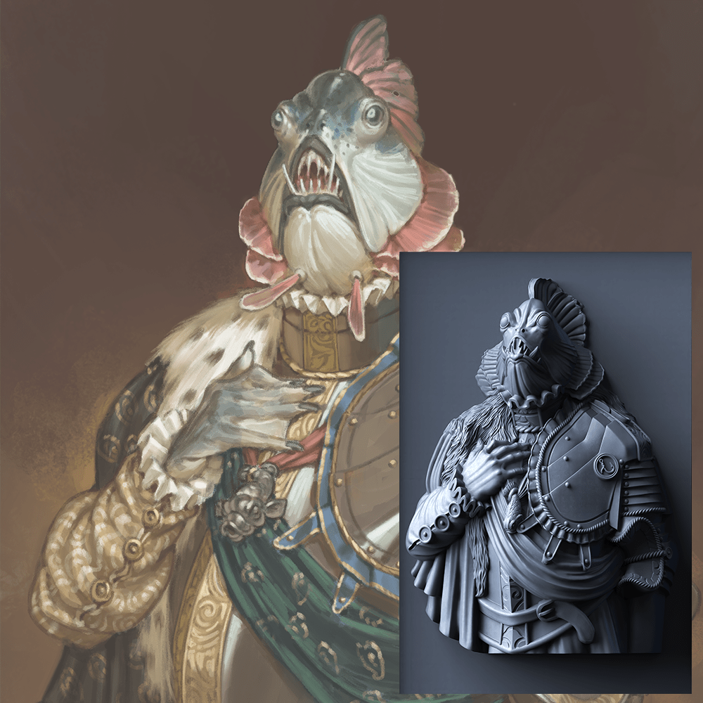 Monument Hobbies - Texture Trainer Frameable 1 - Sir Viathan - The Feisty Goblin Gamehouse -