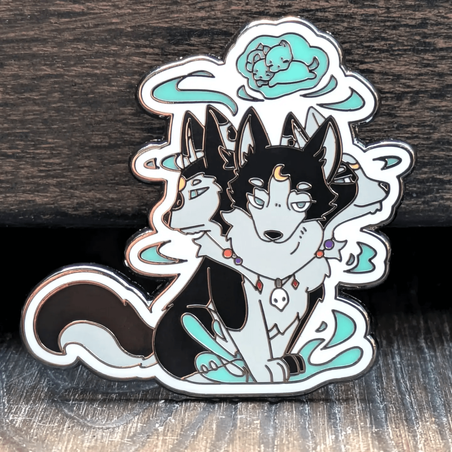 Necromancer Cerberus TTRPG Hard Enamel Pin -1.5" - The Feisty Goblin Gamehouse -