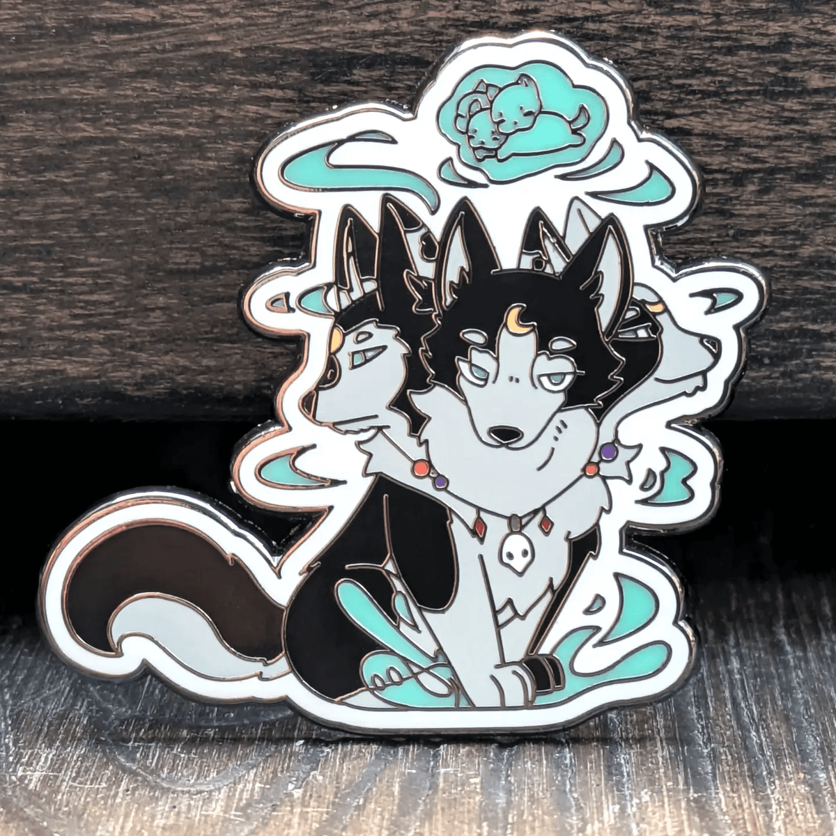 Necromancer Cerberus TTRPG Hard Enamel Pin -1.5" - The Feisty Goblin Gamehouse -