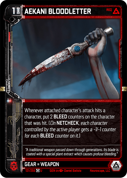 Neuroscape TCG - Aekani Bloodletter GEN-121 - The Feisty Goblin Gamehouse -