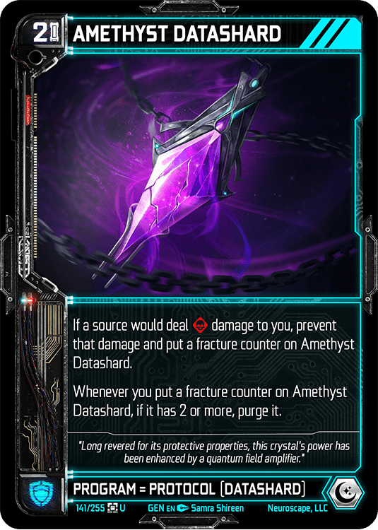Neuroscape TCG - Amethyst Datashard GEN-141 - The Feisty Goblin Gamehouse -