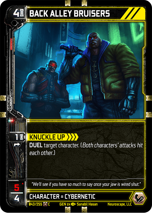 Neuroscape TCG - Back Alley Bruisers GEN-043 - The Feisty Goblin Gamehouse -