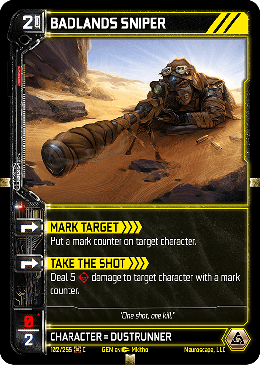Neuroscape TCG - Badlands Sniper GEN-102 - The Feisty Goblin Gamehouse -