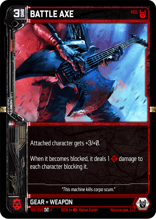 Neuroscape TCG - Battle Axe GEN-192 - The Feisty Goblin Gamehouse -
