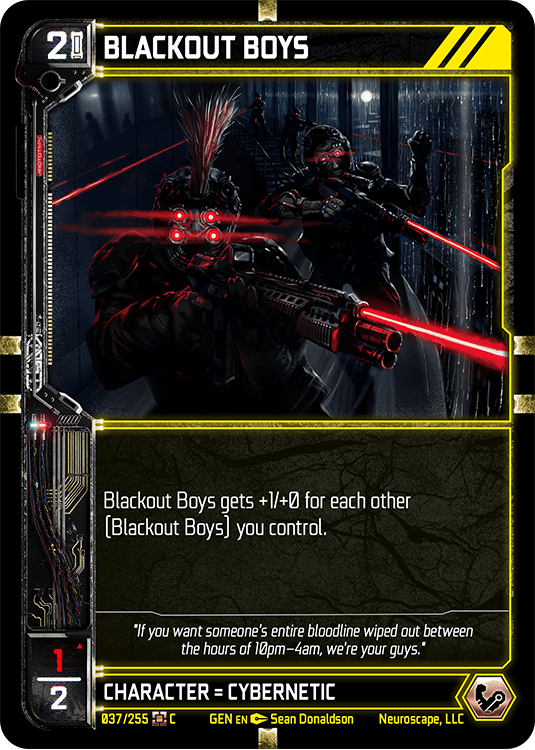 Neuroscape TCG - Blackout Boys GEN-037 - The Feisty Goblin Gamehouse -