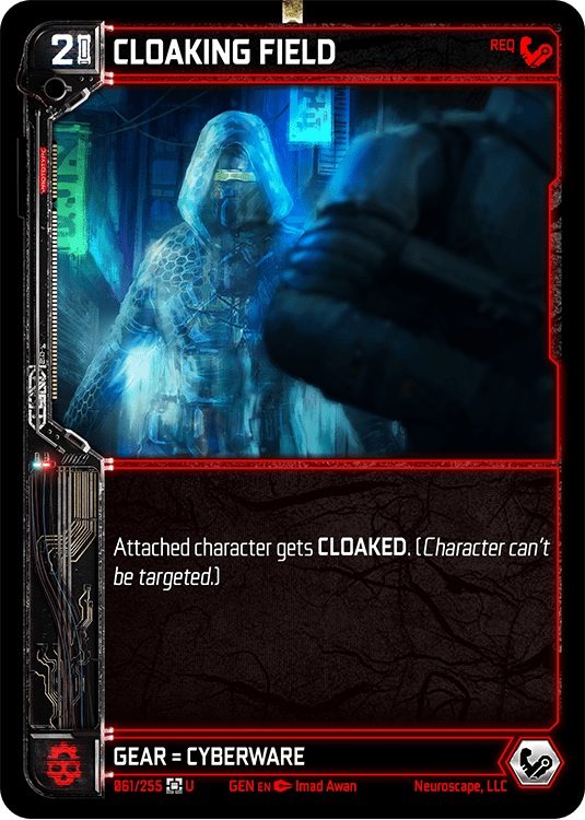 Neuroscape TCG - Cloaking Field GEN-061 - The Feisty Goblin Gamehouse -