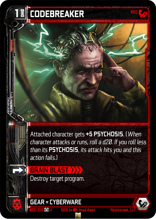 Neuroscape TCG - Codebreaker GEN-062 - The Feisty Goblin Gamehouse -