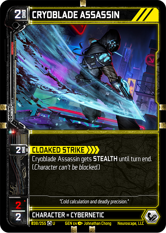 Neuroscape TCG - Cryoblade Assassin GEN-038 - The Feisty Goblin Gamehouse -