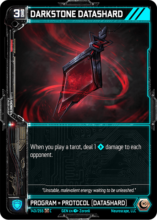 Neuroscape TCG - Darkstone Datashard GEN-143 - The Feisty Goblin Gamehouse -