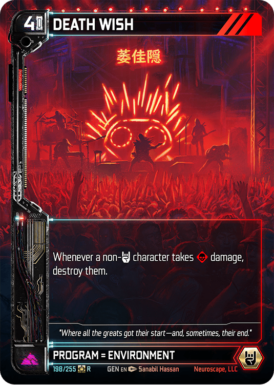 Neuroscape TCG - Death Wish GEN-198 - The Feisty Goblin Gamehouse -