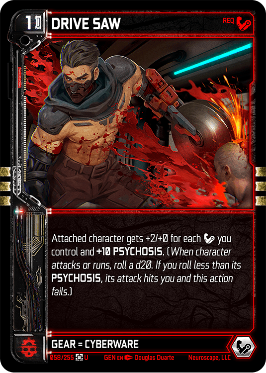 Neuroscape TCG - Drive Saw GEN-058 - The Feisty Goblin Gamehouse -