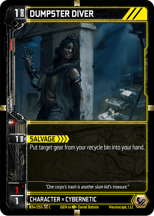 Neuroscape TCG - Dumpster Diver GEN-034 - The Feisty Goblin Gamehouse -