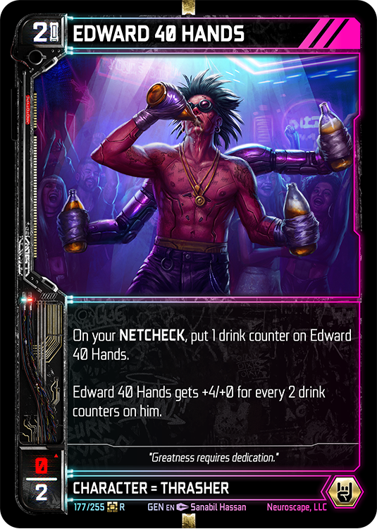 Neuroscape TCG - Edward 40 Hands GEN-177 - The Feisty Goblin Gamehouse -