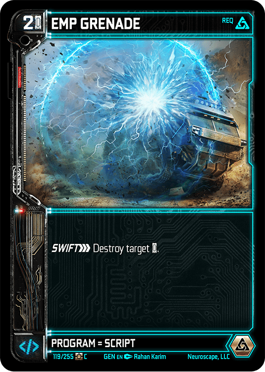 Neuroscape TCG - Emp Grenade GEN-119 - The Feisty Goblin Gamehouse -