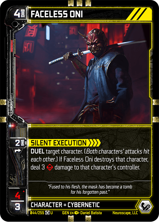 Neuroscape TCG - Faceless Oni GEN-044 - The Feisty Goblin Gamehouse -